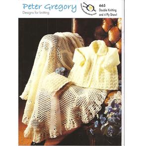 Peter Gregory Pattern 665 - Baby's Coat, Bonnet and Shawl