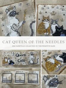 Assorted Cross Stitch Charts The Primtive Hare - Cat Queen of the Needles Chart