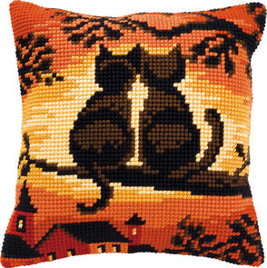 Vervaco Cross Stitch Cushion Kit - Cats on a branch