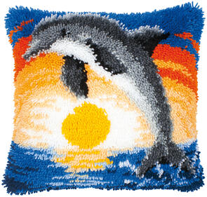 Vervaco Latch Hook Kit - Dolphin at sunset
