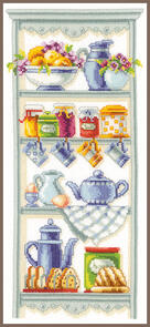 Vervaco Cross Stitch Kit - Romantic kitchen shelf