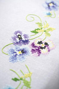 Vervaco Tablecloth Kit Pretty pansies