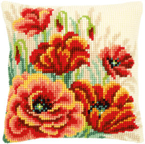 Vervaco Cross Stitch Cushion Kit Poppies II
