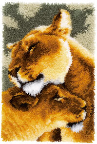 Vervaco Latch Hook Rug Kit Lion friendship III