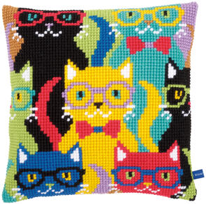 Vervaco Cross Stitch Cushion Kit - Funny Cats