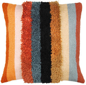 Vervaco Latch hook & chain stitch cushion kit Boho stripes