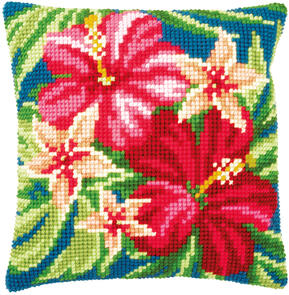 Vervaco Cross Stitch Cushion Kit - Botanical flowers