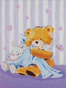 Vervaco Paint by Number kit Bear with a blanket