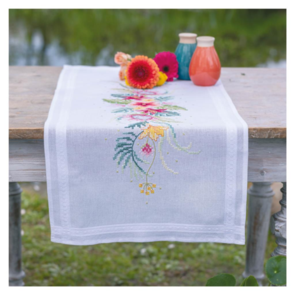 Vervaco Embroidery Table Runner Kit - Tropical Flowers