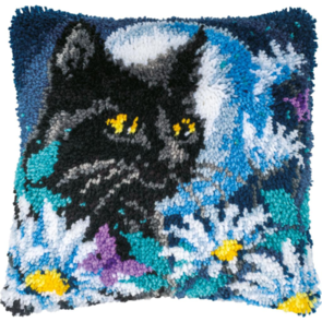 Vervaco Latch Hook Cushion Kit Cat In The Night