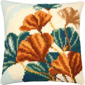 Vervaco Cross Stitch Cushion Kit Ginko Leaves