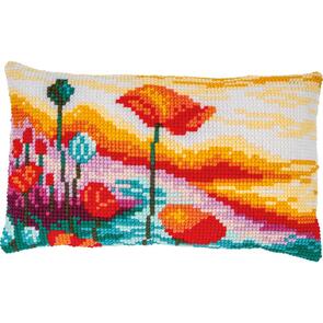 Vervaco Cross Stitch Cushion Kit - Poppies (Landscape)