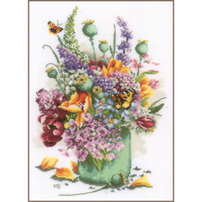 Lanarte Counted Cross Stitch Kit Flower Power Bouquet