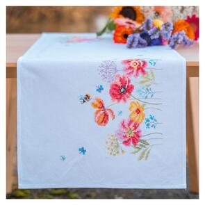 Vervaco Cross Stitch Table Runner Kit - Wildflowers & Poppies