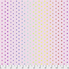 Sundry Tula Pink Fabric - True Colors - Hexy Rainbow Shell