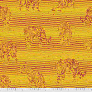 Free Spirit Tula Pink Daydreamer Lil Jaguars - Papaya
