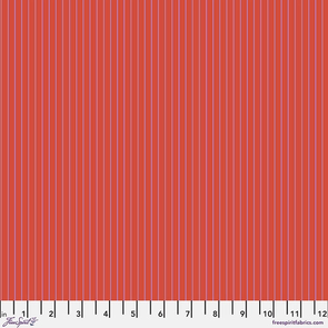 Free Spirit Tula Pink Tiny Stripes - Wildfire || True Colors