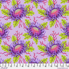 Free Spirit Tula Pink - Friends & Anemones - Ultraviolet || Floral Reef