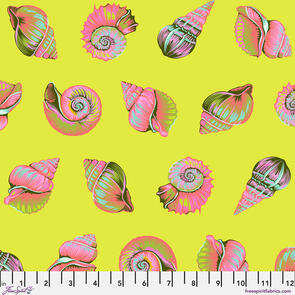 Free Spirit Tula Pink - Lil Shelly - Seagrass || Floral Reef