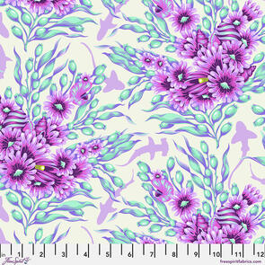 Free Spirit Tula Pink - Shadow Sharks - Ultraviolet || Floral Reef