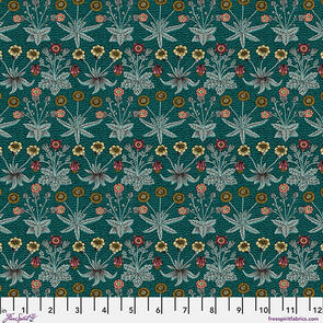 Free Spirit Morris & Co - Daisy Fields - Teal || Lodden