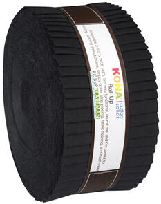 Robert Kaufman Roll Ups: Kona Cotton, all Black