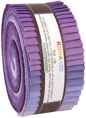 Robert Kaufman Roll Ups: Kona Cotton, Lavender Fields palette
