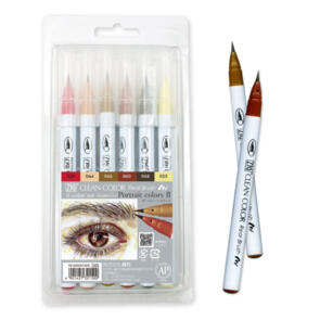KURETAKE ZIG CLEAN COLOR Real Brush 6 colors set "Portrait colors Ⅱ"