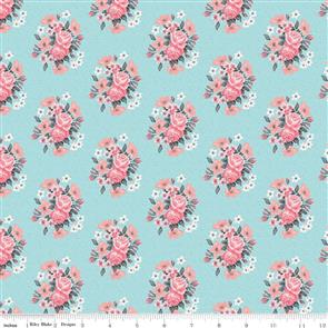 Riley Blake Abbie's Garden Bouquet Aqua