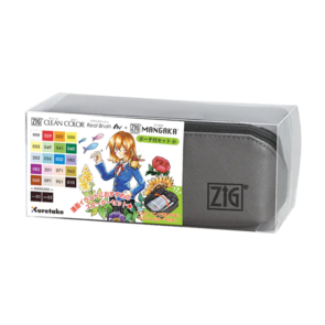 KURETAKE ZIG CLEAN COLOR Real Brush + MANGAKA Pouch 22pc. Set - Small