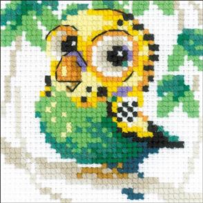 Riolis Counted Cross Stitch Kit 4"X4" - Parakeet