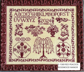 Rosewood Manor Cross Stitch Chart - Red Peacocks S-1369