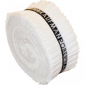 Robert Kaufman Kona Cotton Roll Ups: White Palette - 2.5" 40pcs Bundle