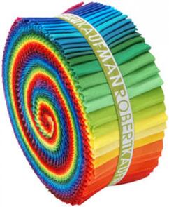 Robert Kaufman 2-1/2in Strips Roll Up Kona Cotton Solids Classic Palette 41pcs