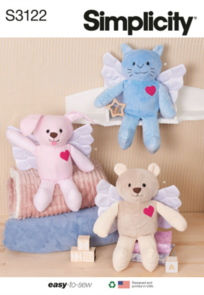 Simplicity Sewing Pattern Memory Plush Animals with Wings S3122