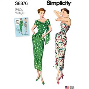 Simplicity Pattern S8876 Misses'/Women's Vintage Dress and Stole