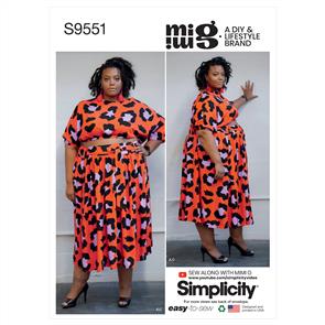 Simplicity Pattern 9551 Women's Tops, Skirt and Shorts