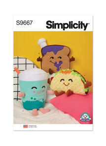 Simplicity Plush Taco, Toast and Bubble Tea by Carla Reiss
