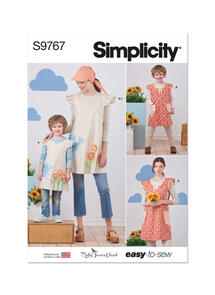 Simplicity Children's and Misses' Wrap Around Apron and Scarf Hat by Ruby Jean's