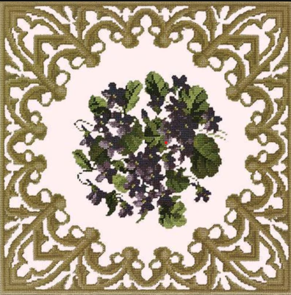 Elizabeth Bradley Tapestry Kit - A Posy of Violets (Cream Background)