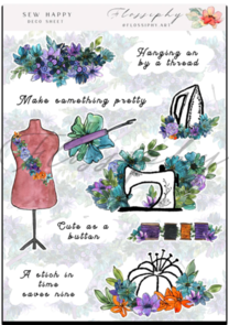Flossiphy Sew Happy Deco Stickers