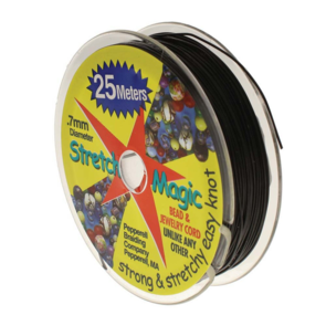 Pepperell Stretch Magic Bead & Jewellery  Cord -  Black -  0.7mm x 25m