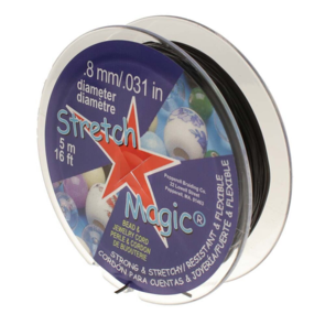 Pepperell Stretch Magic Bead & Jewellery  Cord - Black -  0.8mm x 5M