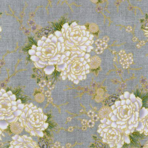 Robert Kaufman Imperial Collection 17 - Flowers - Charcoal