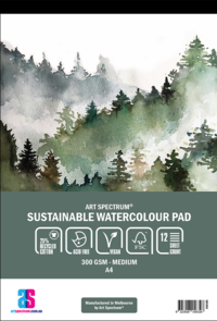Art Spectrum Sustainable Watercolour Pad - 25% Recyclable Cotton, 300gsm - - 12 Sheets