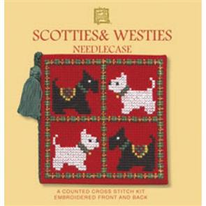 Textile Heritage Cross Stitch Kit Needle Case - Scotties & Westies