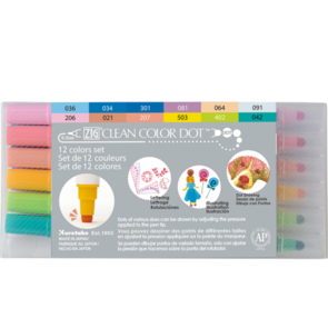 KURETAKE ZIG Clean Color Dot -  Twin - 12 Colour  Set