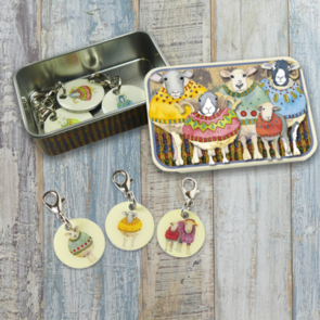 Emma Ball Sheep in Sweaters II Crochet Markers in tin(T208)