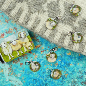 Emma Ball Felted Sheep Crochet Markers tin (T202)