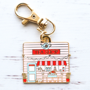 Flamingo Toes Enamel Charm - Tea Shop Main Street